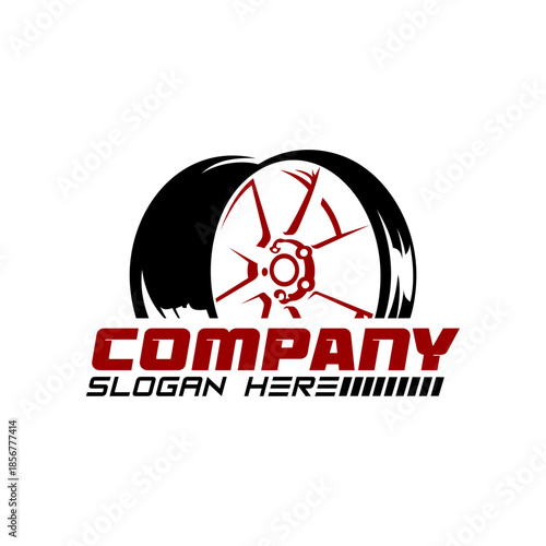 Sports car tire and car rim logo templates