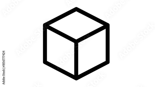 Simple Black and White Cube Illustration 1.