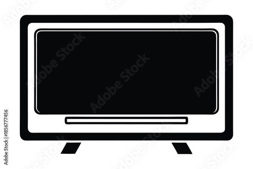 smart tv silhouette line art vector illustration