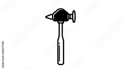 Simple Black and White Hammer Illustration.