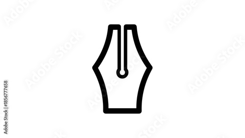 Simple Black Fountain Pen Nib Illustration.