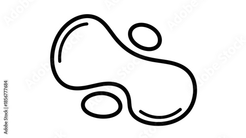 Simple Black Line Drawing of Kidney.