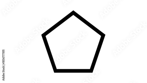 Simple Black Pentagon Shape Illustration.