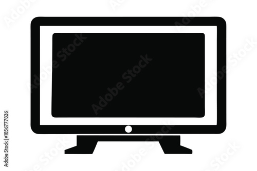smart tv silhouette line art vector illustration