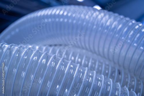 detail of transparent plastic air conditioning hose