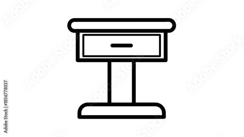 Simple Line Drawing of Cash Register.
