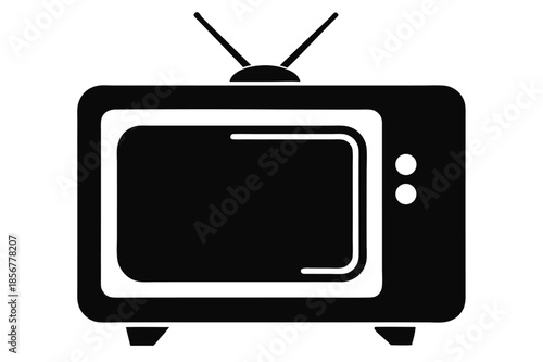 smart tv silhouette line art vector illustration