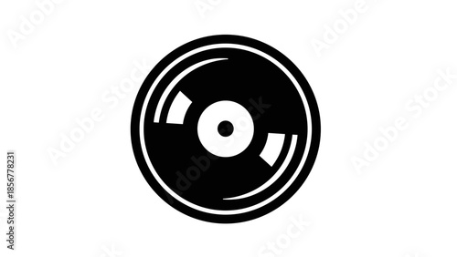 Vinyl Record Icon Simple Design Element.