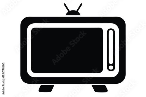 smart tv silhouette line art vector illustration