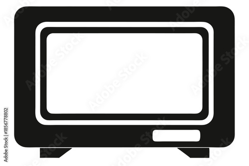 smart tv silhouette line art vector illustration