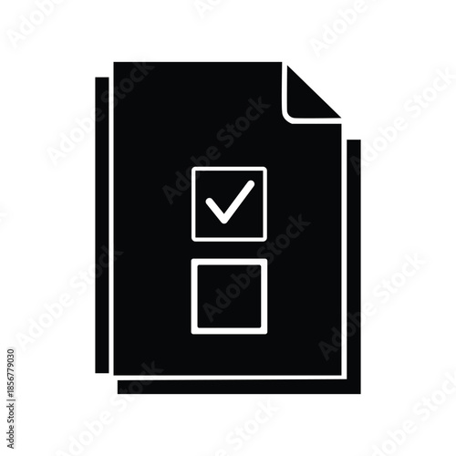 A checklist document with a checked box and an empty box indicating task completion status