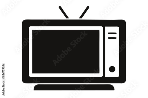 smart tv silhouette line art vector illustration