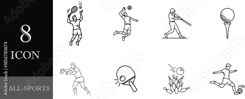 set of all sports movment icon