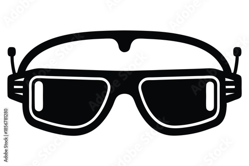 smart glasses silhouette line art vector illustration