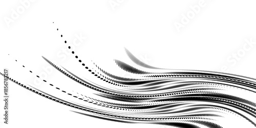 Wave halftone pattern. Halftone dots background. Vector