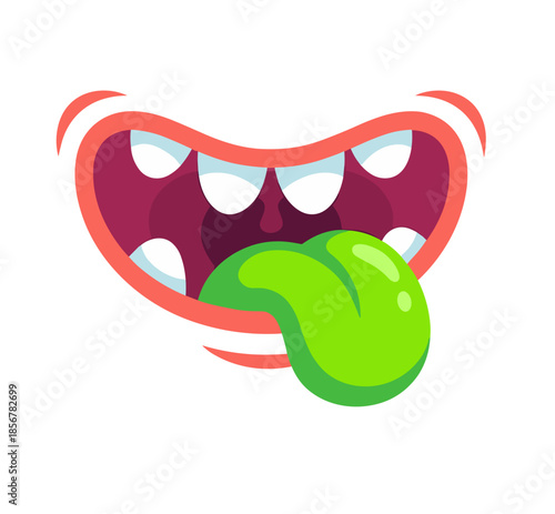 monster, mouth, teeth, tongue, fangs, scary, cartoon, creatures, faces, expressions, colorful, spooky, halloween, funny, jaws, smiles, growl, fantasy, characters, illustration