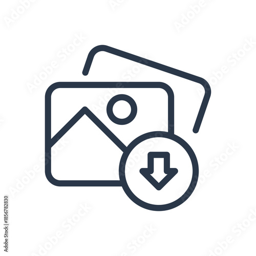 Image Download Icon. Gallery Media File Storage Outline Symbol