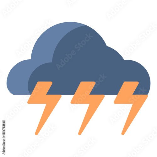 Thunderstorm cloud vector icon. Weather icon flat style. perfect use for logo, presentation, website, and more. modern icon design color style 