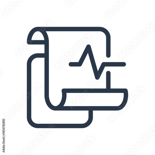 EKG Test Result Sheet Outline Icon