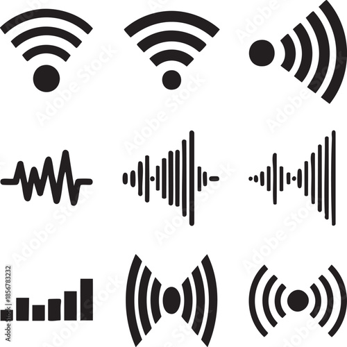 wifi signal, wireless network icon, wifi symbol, radio waves, sound wave, sound icon, audio wave, volume meter, radio signal, antenna icon.eps