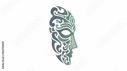 Abstract tribal mask design representing cultural identity and artistic expression