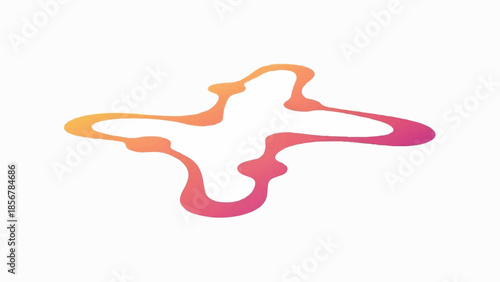 Abstract Fluidic Shape with Gradient Colors - Modern Digital Art and Design Element