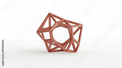 Intricate Geometric Sculpture with Open Center, Modern Abstract Art Piece