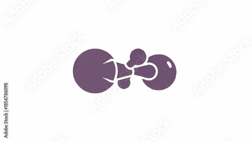 Abstract illustration of two connected purple spheres representing a scientific or medical concept
