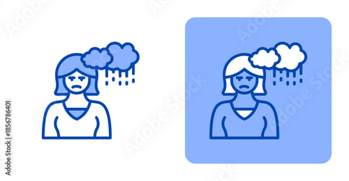 Depressed Line Color  Two-tone color and contrasting background icon illustration