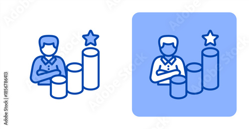 Ambition Line Color  Two-tone color and contrasting background icon illustration