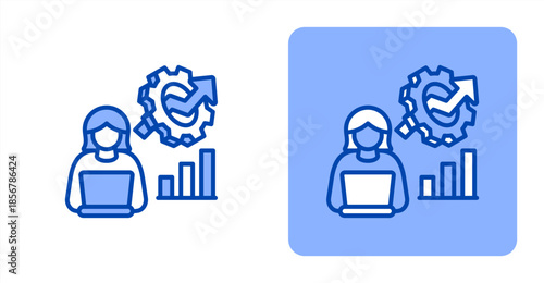 Focus Line Color  Two-tone color and contrasting background icon illustration