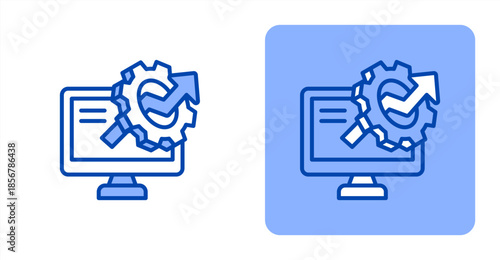 Productive Line Color  Two-tone color and contrasting background icon illustration