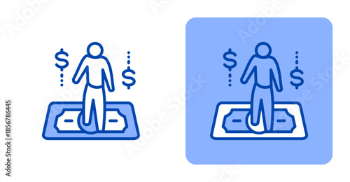 Salary Line Color  Two-tone color and contrasting background icon illustration