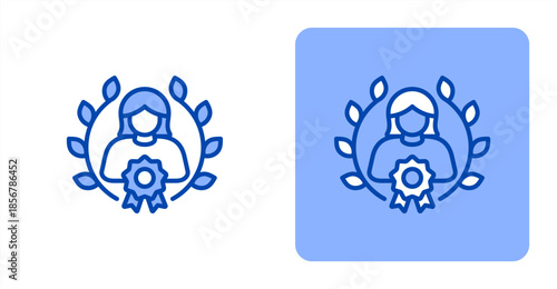 Outstanding Line Color  Two-tone color and contrasting background icon illustration