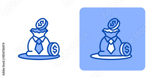 Bonus Line Color  Two-tone color and contrasting background icon illustration