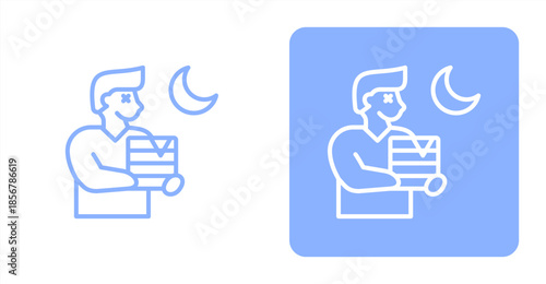 Overwork Line  Two-tone color and contrasting background icon illustration