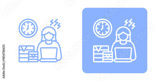 Overload Line  Two-tone color and contrasting background icon illustration