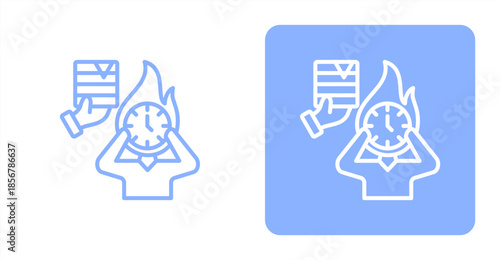 Deadline Line  Two-tone color and contrasting background icon illustration