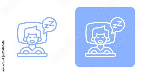 Insomnia Line  Two-tone color and contrasting background icon illustration