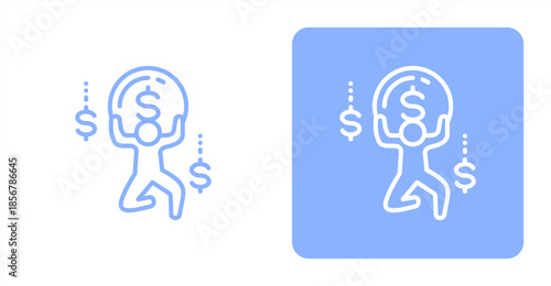 Burden Line  Two-tone color and contrasting background icon illustration
