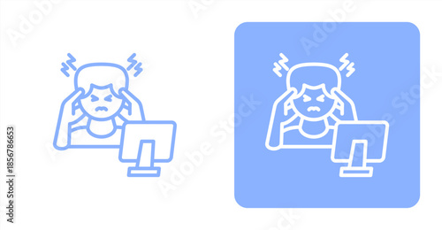 Stress Line  Two-tone color and contrasting background icon illustration