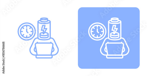 Exhausted Line  Two-tone color and contrasting background icon illustration