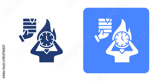 Deadline Glyph  Two-tone color and contrasting background icon illustration