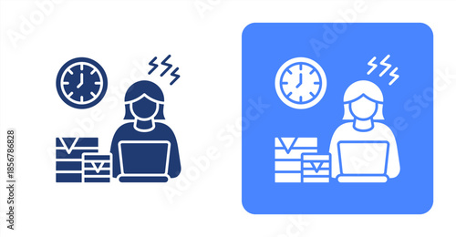 Overload Glyph  Two-tone color and contrasting background icon illustration