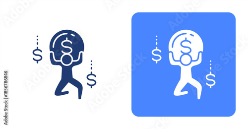 Burden Glyph  Two-tone color and contrasting background icon illustration