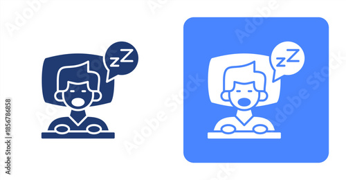 Insomnia Glyph  Two-tone color and contrasting background icon illustration