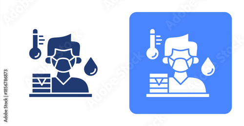 Illness Glyph  Two-tone color and contrasting background icon illustration