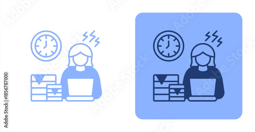 Overload Mixed  Two-tone color and contrasting background icon illustration