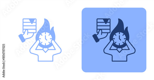 Deadline Mixed  Two-tone color and contrasting background icon illustration