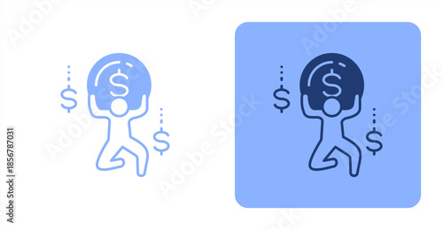Burden Mixed  Two-tone color and contrasting background icon illustration